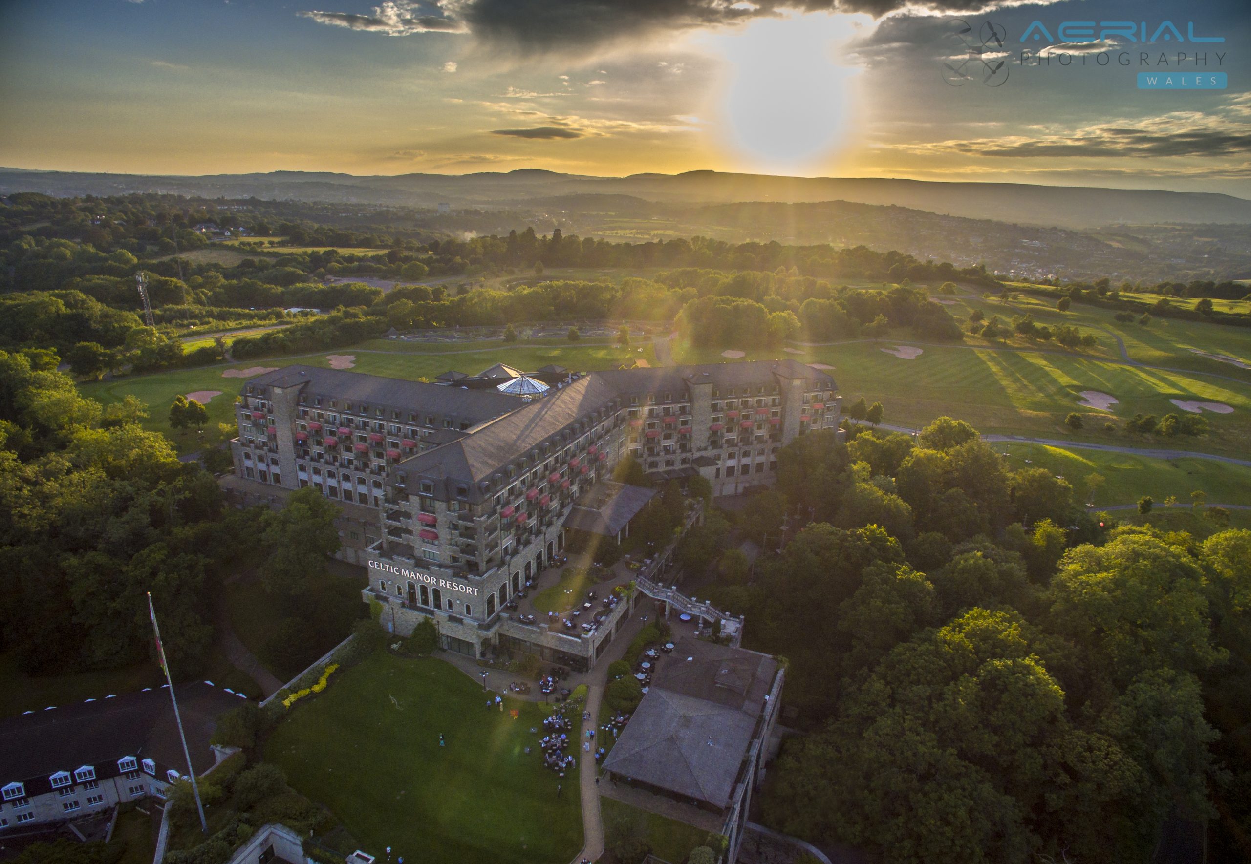 Celtic Manor Sunset – Aerial Photography Newport